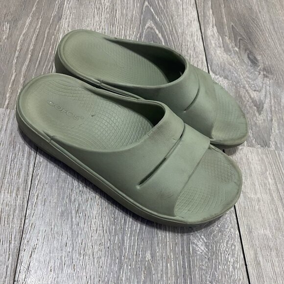 Oofos Ooah Men's 4 Womens 6 Green Slide Sandal Comfort Slip-On Sandals - Picture 1 of 4